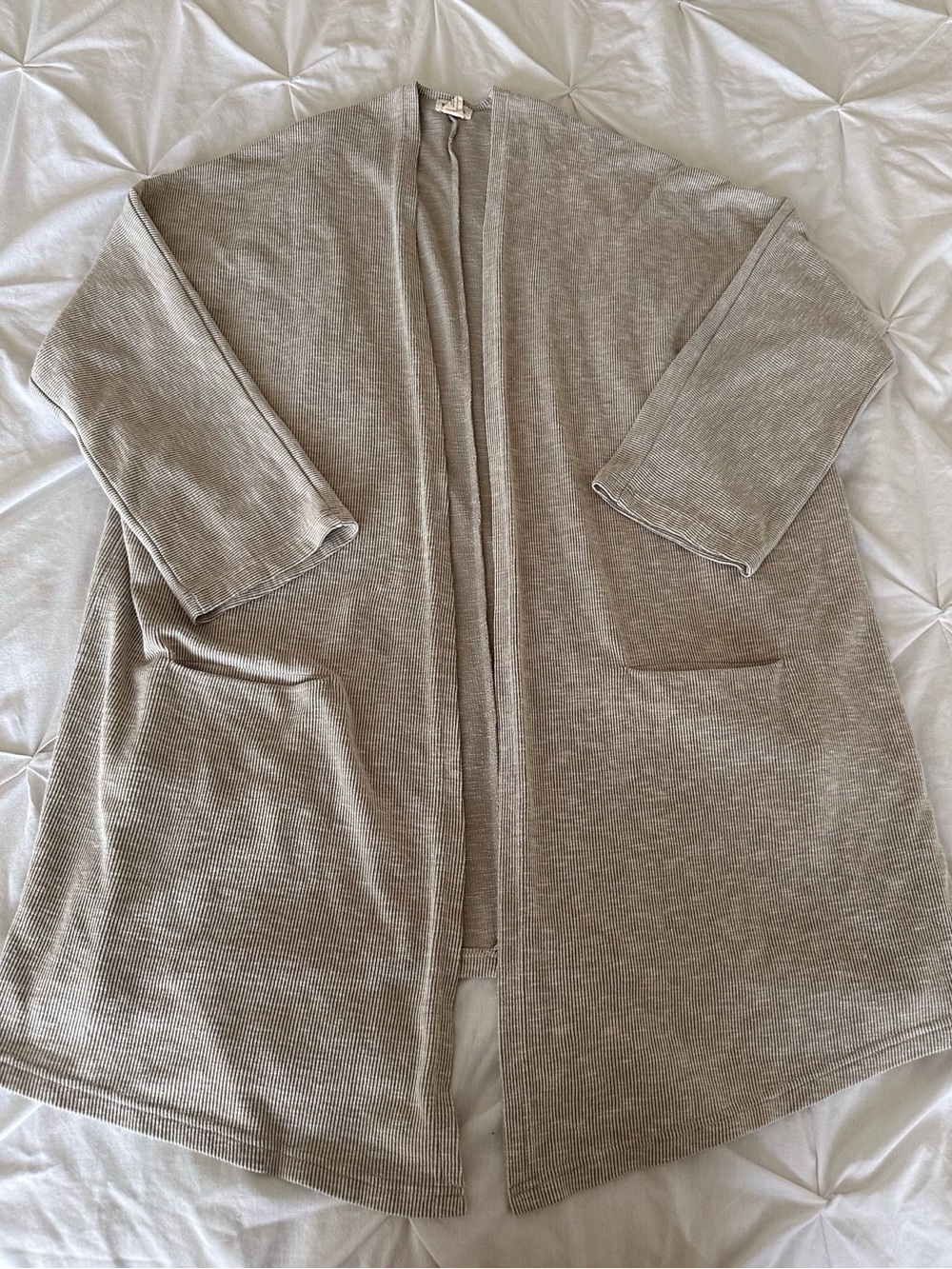 DONNI Open-Front Ribbed Cardigan Sweater